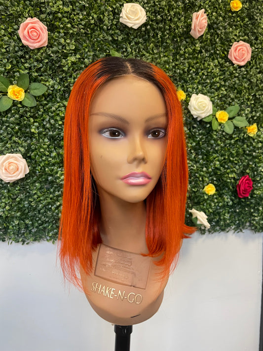 13x4 lace frontal ,Straight 1B/350 Bob Wig – 10 Inches, 200% Density