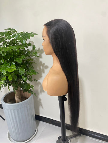 Straight black wig