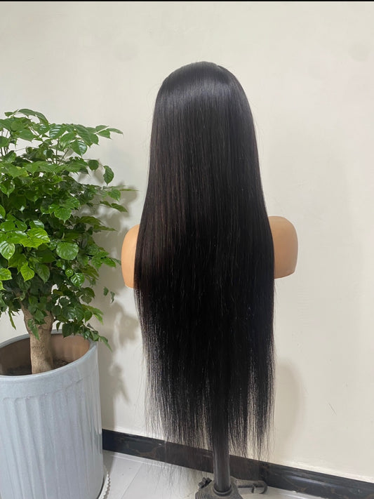 Straight black wig