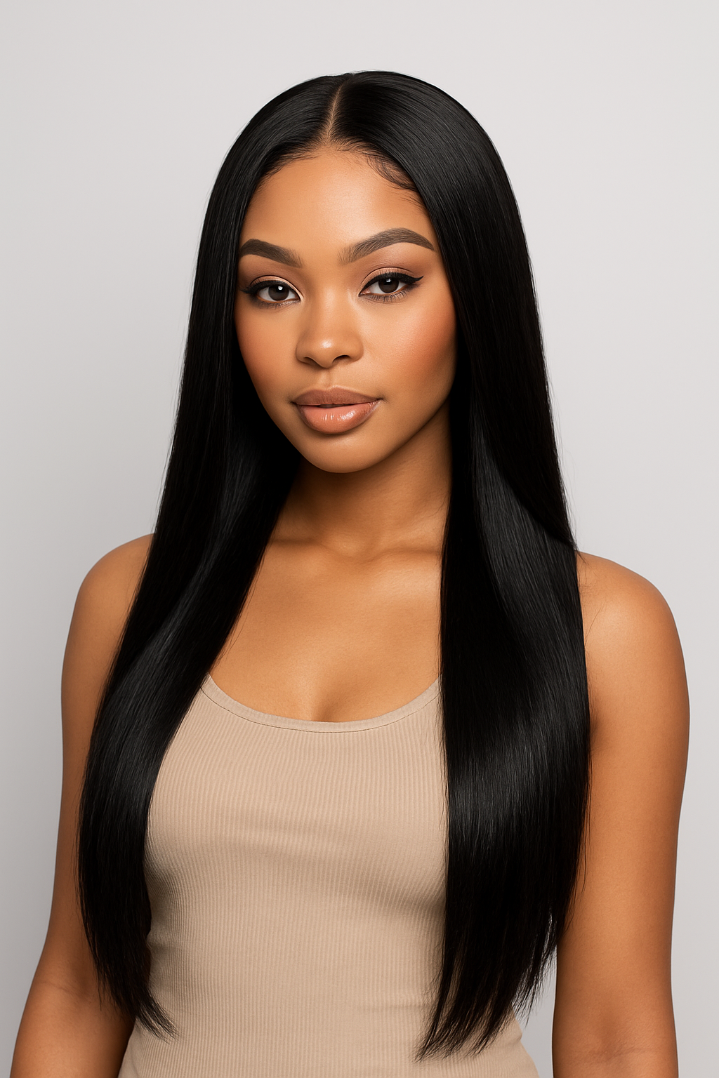 13x4 Lace Frontal Straight Black Human Hair Wig 200% Density – Glueless, Full & Natural Look