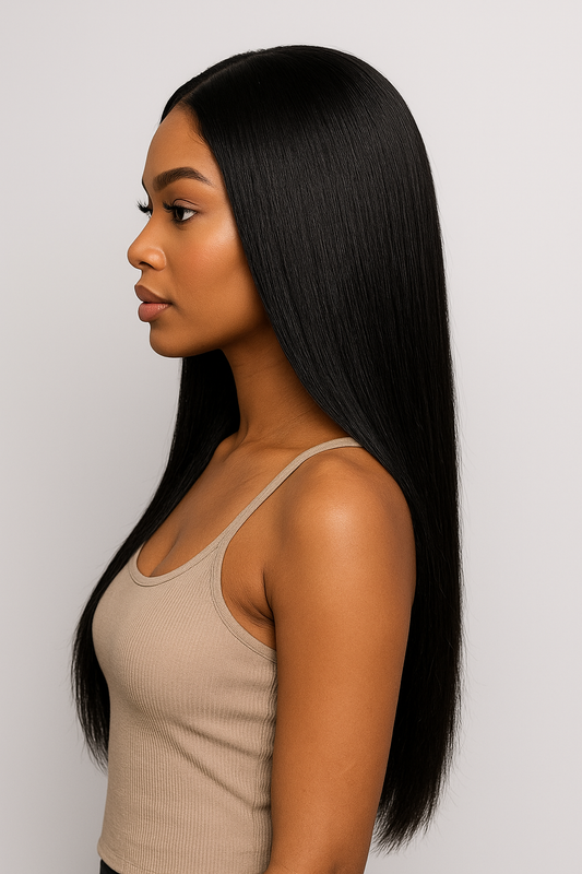 13x4 Lace Frontal Straight Black Human Hair Wig 200% Density – Glueless, Full & Natural Look